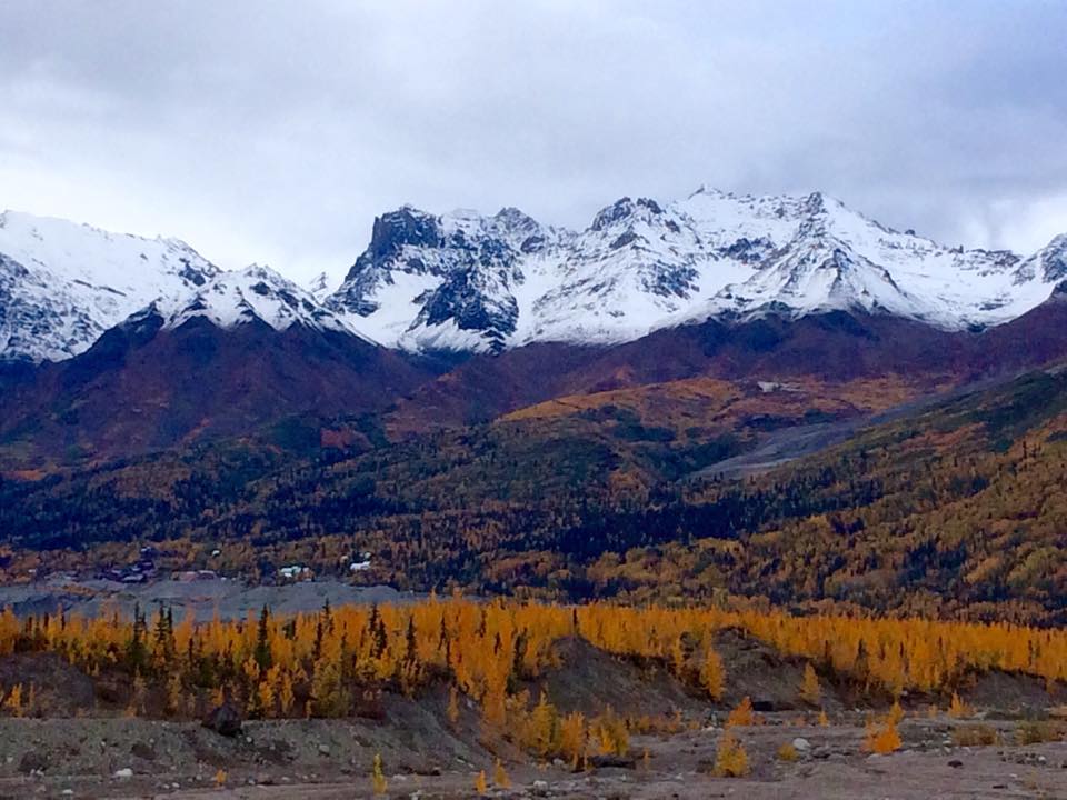 The Wrangell Mountains from McCarthy, Alaska this week. photo: st. elias alpine guides