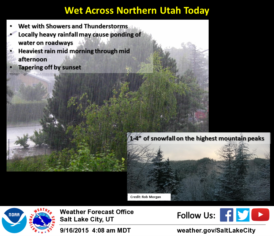 Up to 4" of snow forecast for Utah today/tonight.