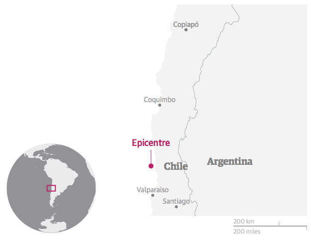 Location of earthquake today in Chile