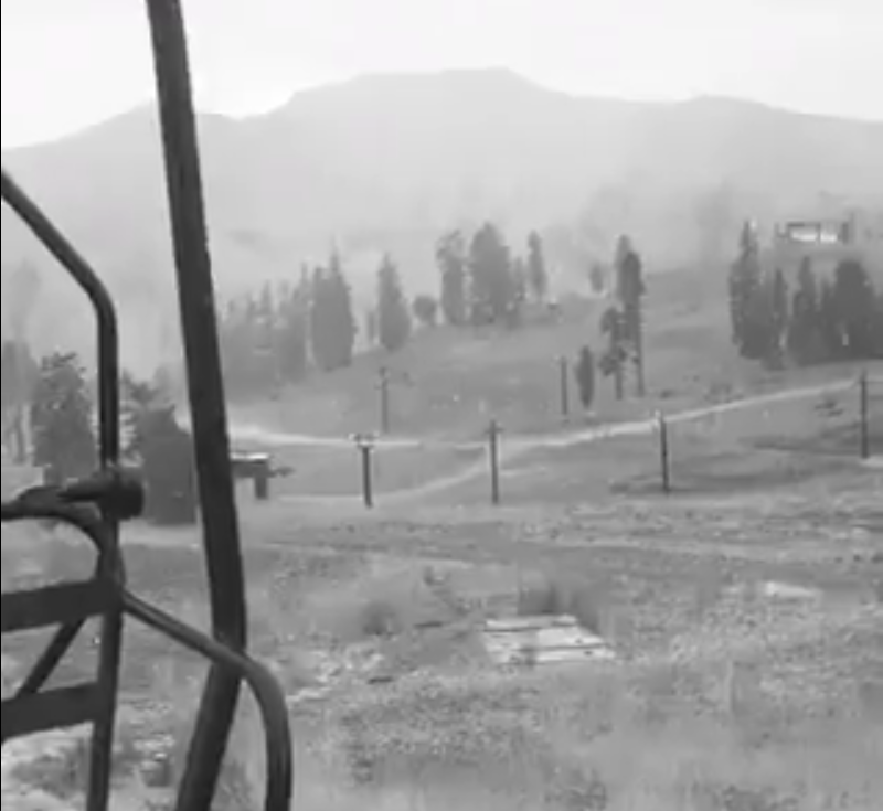 snow at squaw valley today.