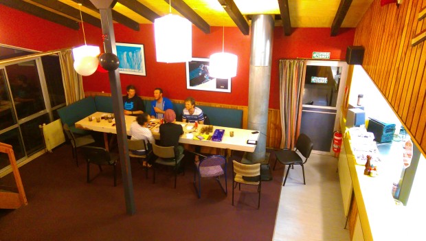 Playing card games with staffers and other guests