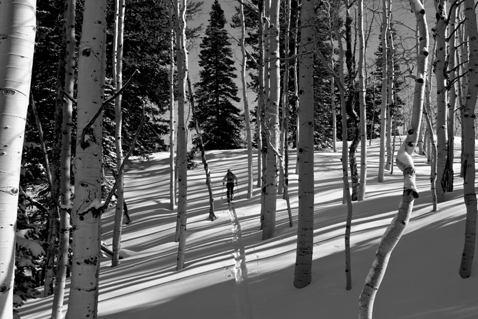 Powderwhore poetically strolling off into the backcountry for the last time. photo: powderwhore