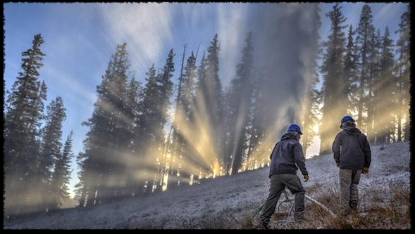 Snowmaking began at Copper Mountain, CO yesterday morning. photo: Tripp Fay/Copper Mountain Resort