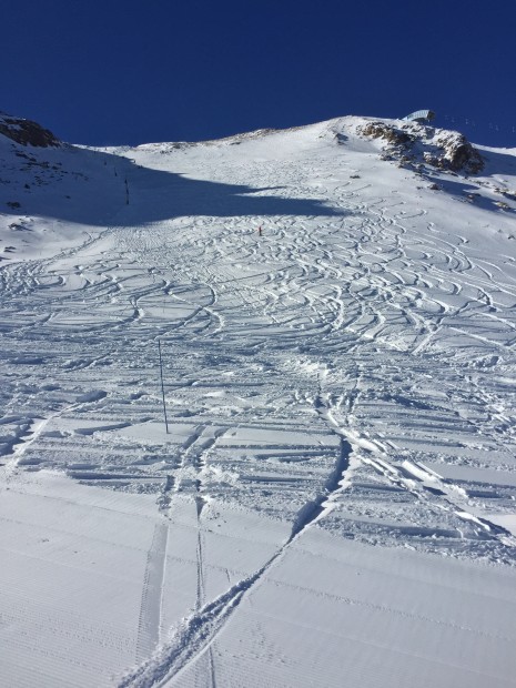 Fresh tracks were had all morning down Cornice Bowl