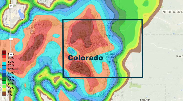 High probability of snow for Colorado on Monday/Tuesday.