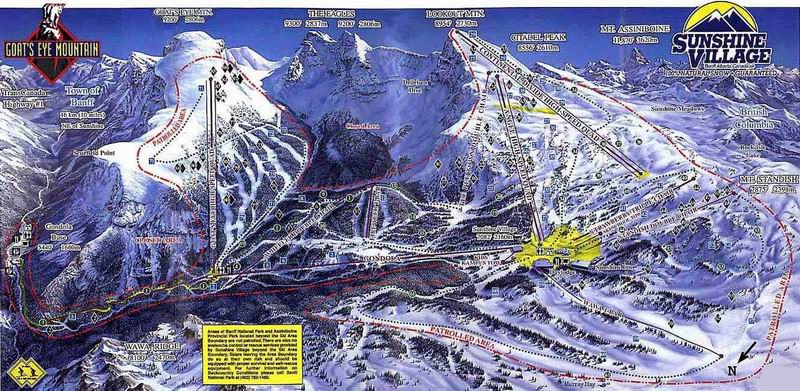 Sunshine Village trail map.