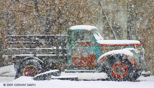 If you've never been to Taos, this is the year to go New Mexico truly is the Land of Enchantment. (photo of a truck in the snow in Taos, NM by