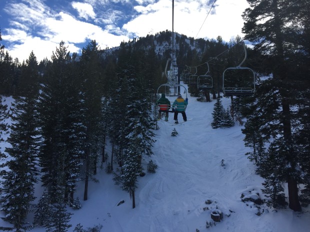 Riding up Chair 22 to the top of Lincoln Mountain, Chair 22 only opened once or twice all last year, if at all.