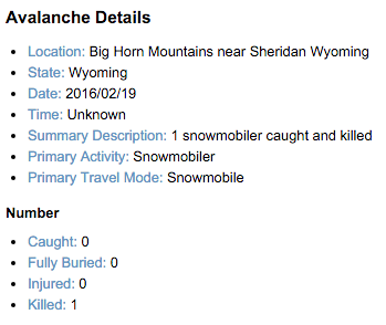 Not much is yet known about this avalanche. image: caic