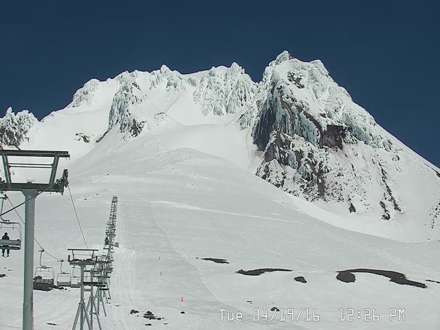The Palmer Express chairlift at Timberline Lodge on Mt. Hood, OR today.