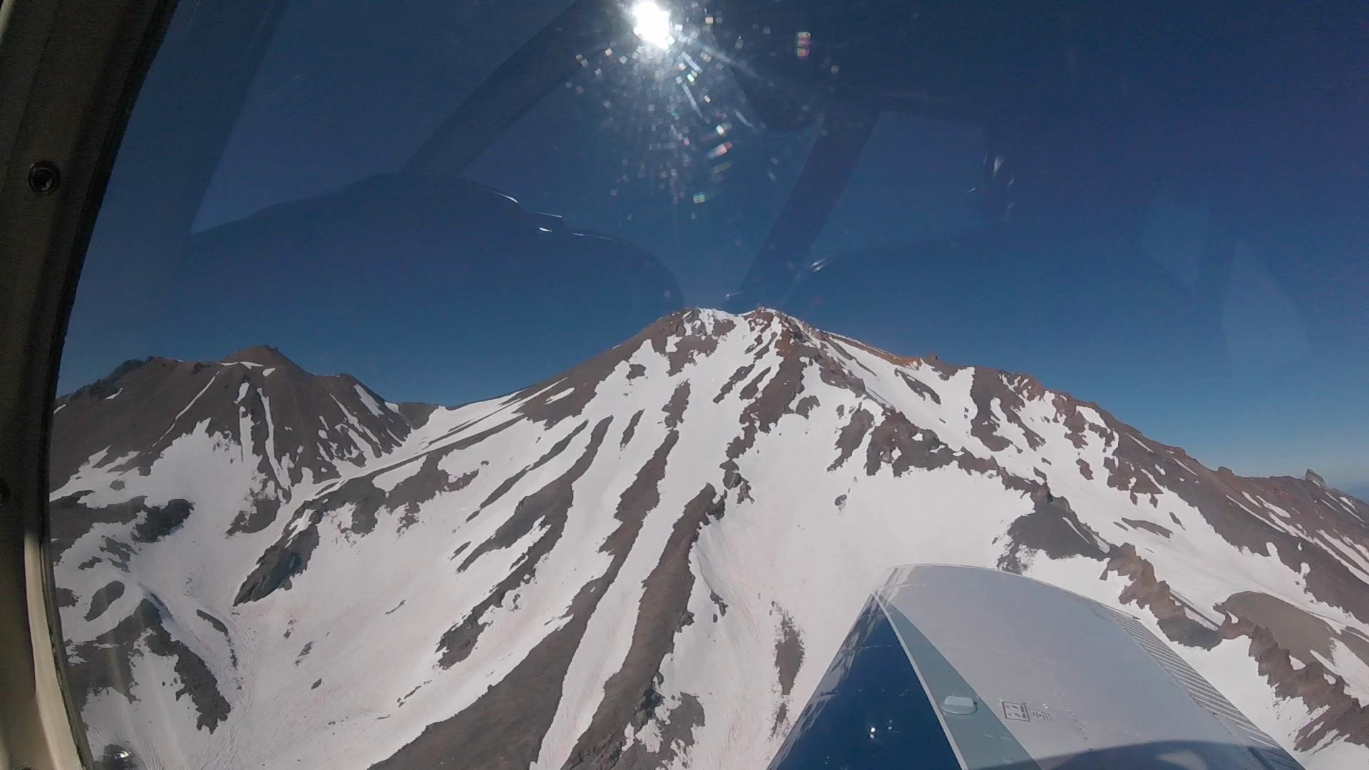 "The West Face gully with Casaval Ridge off the wing and Shastina to the left." - Mt. Shasta Avalanche Center