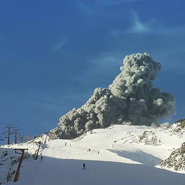 The Chillan Volcano is Erupting & Nevados de Chillan ski resort is 100% open... August 2nd, 2016.