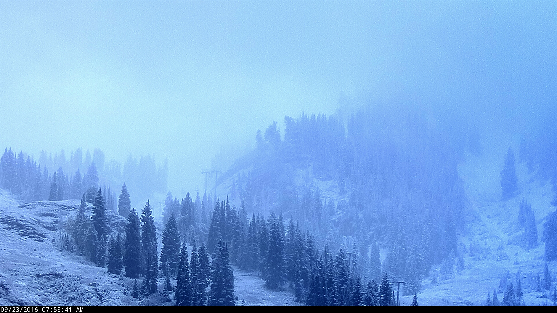 Cliff cam at Snowbird, UT at 8am today.