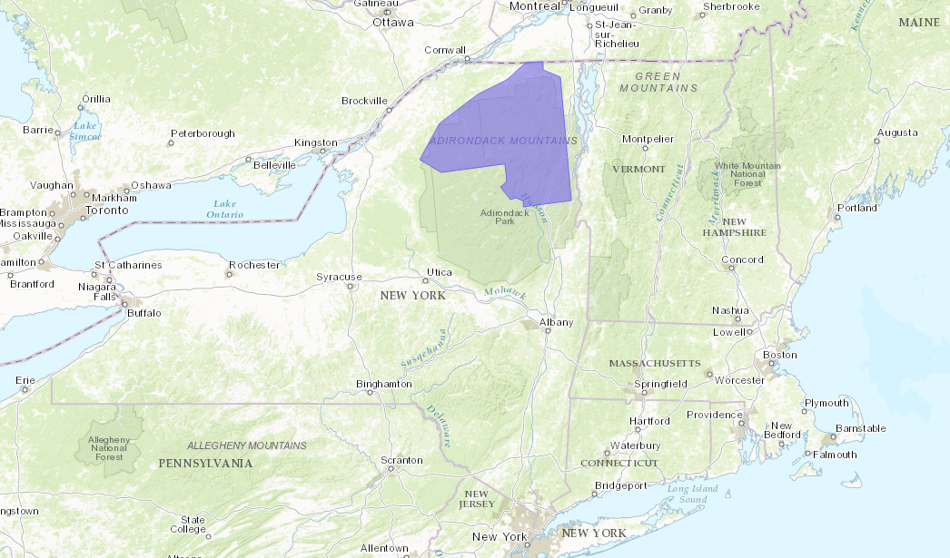 PURPLE = Winter Weather Advisory today.  image:  noaa, today