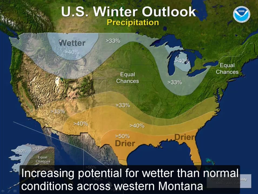 US Winter Outlook Precipitation for Winter 2016/17. image: noaa