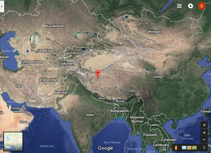 Map showing location of glacier avalanches.