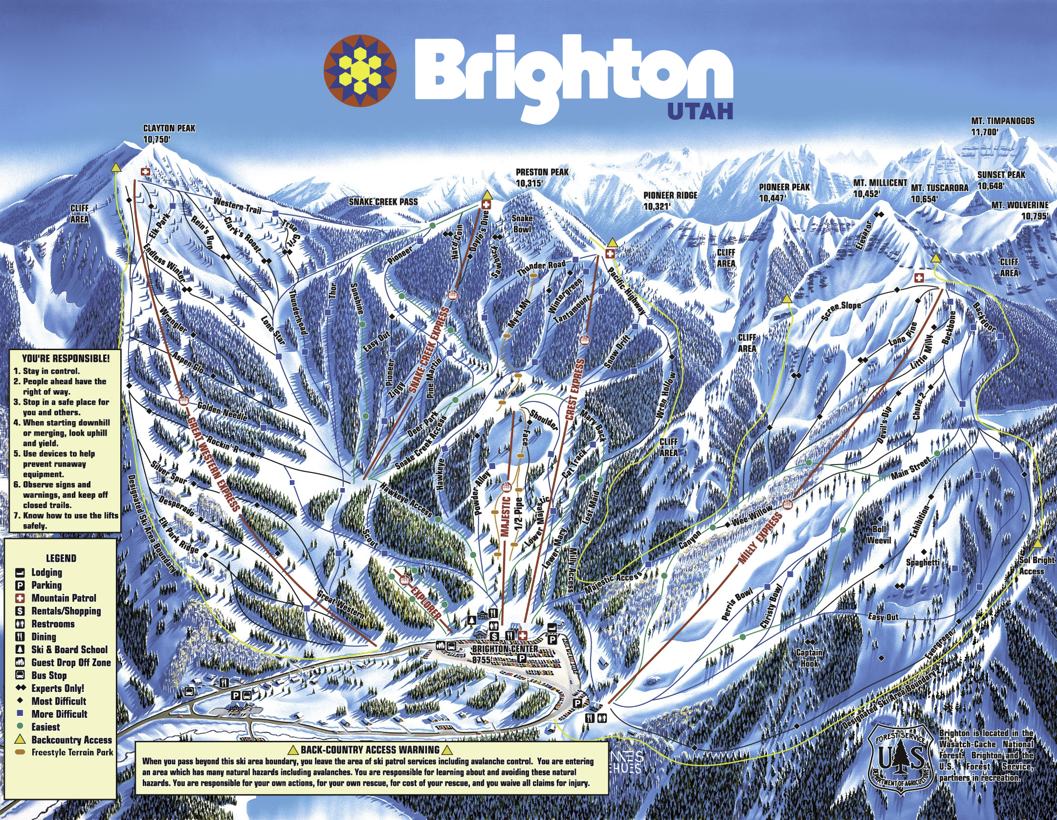Brighton, UT trail map.