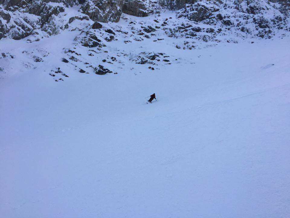Ripping a couloir in Mammoth yesterday, November 1st, 2016. photo: Matty Anderson