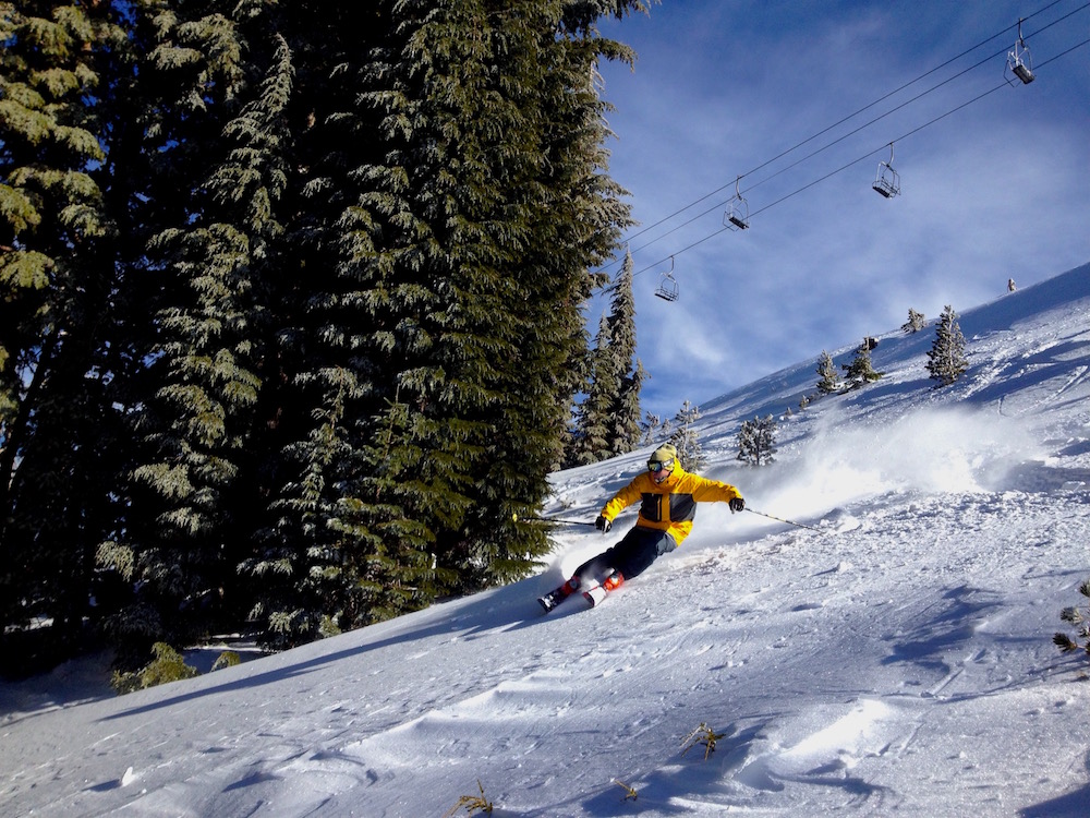 The Andy Hays ripping powder in Rainbow Bowl today. photo: snowbrains