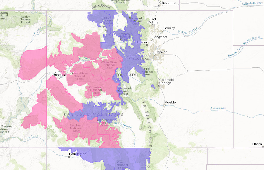 PINK = Winter Storm Warning. PURPLE = Winter Weather Advisory. image: noaa, today