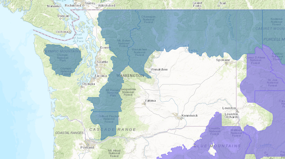 BLUE = Winter Storm Watch. image: noaa, today
