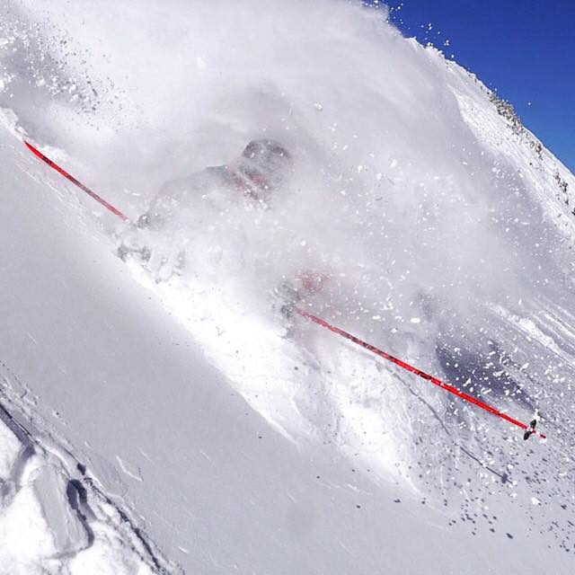 Miles Clark getting fully shacked at Alta, UT today. image: court leve