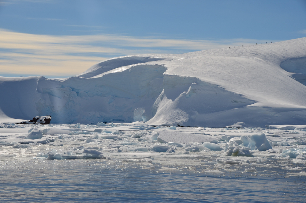 Shipwreck and skiers. image: theresa mellas