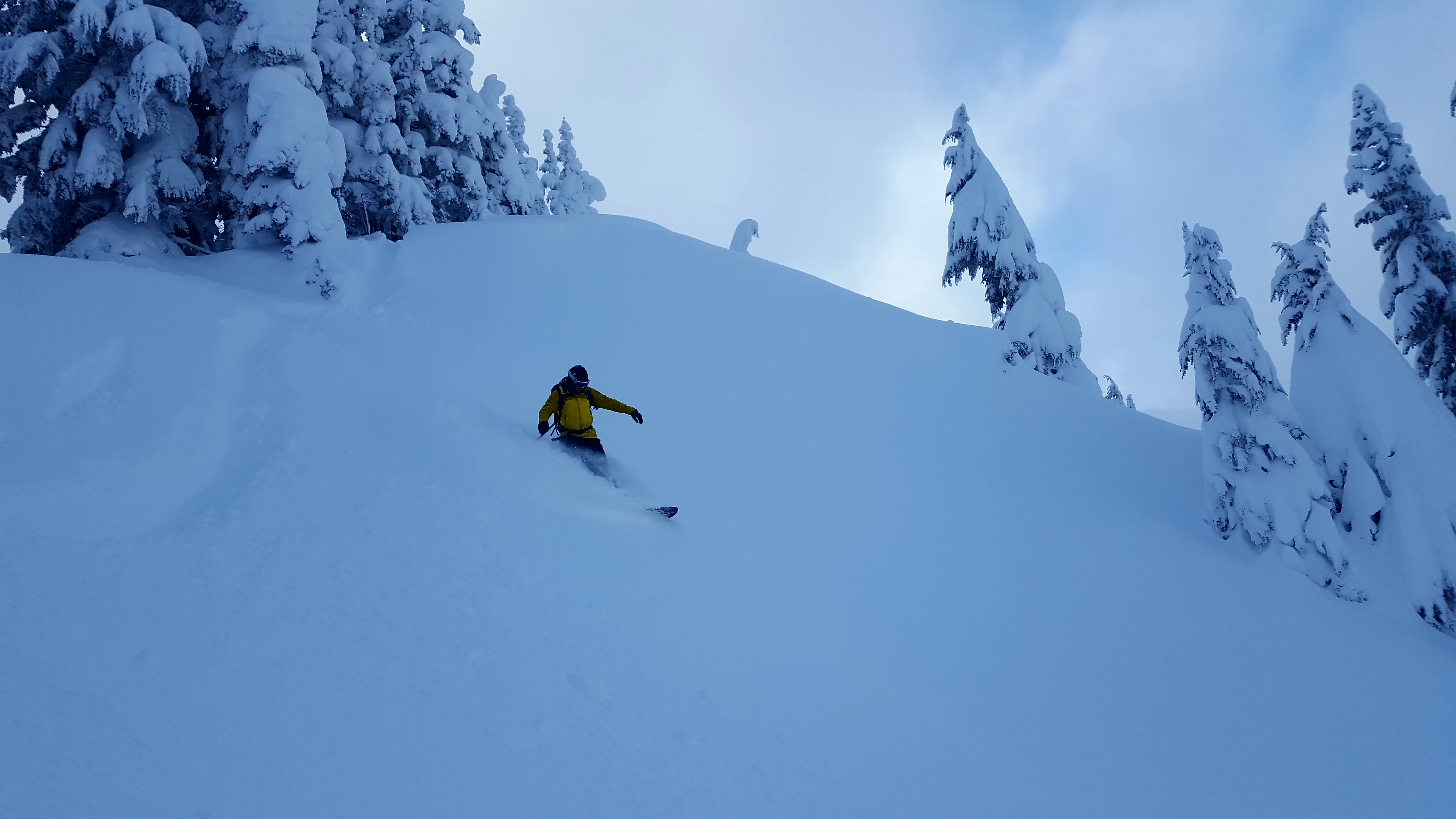 ski touring deep snow
