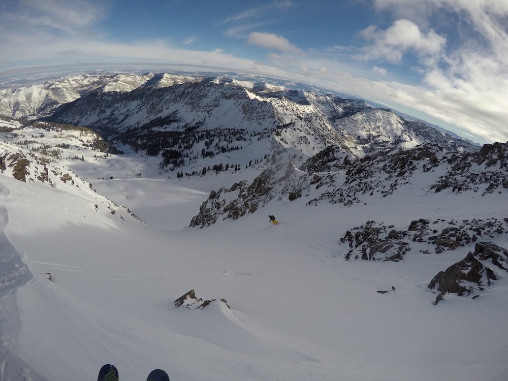 Dropping into the northeast chute off Superior.