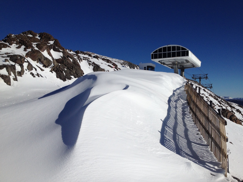 Headwall ramp looking buried today.