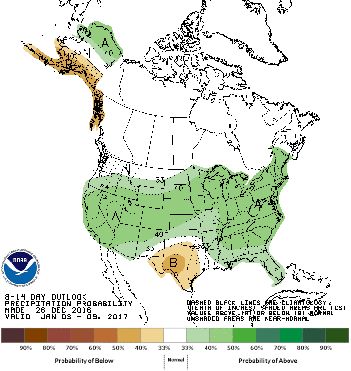 8-14 precipitation outlook. Image: NOAA