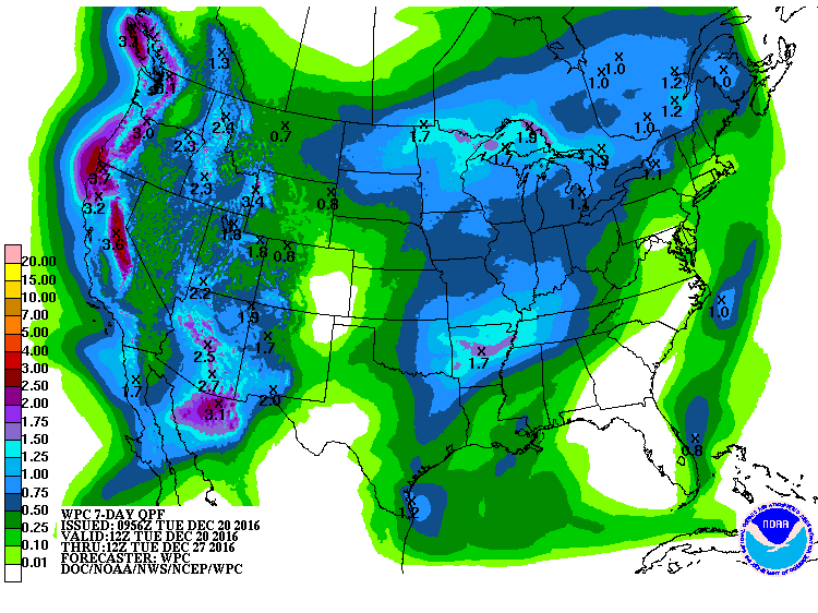 7 Day Snowfall Totals. Image: NOAA, Today