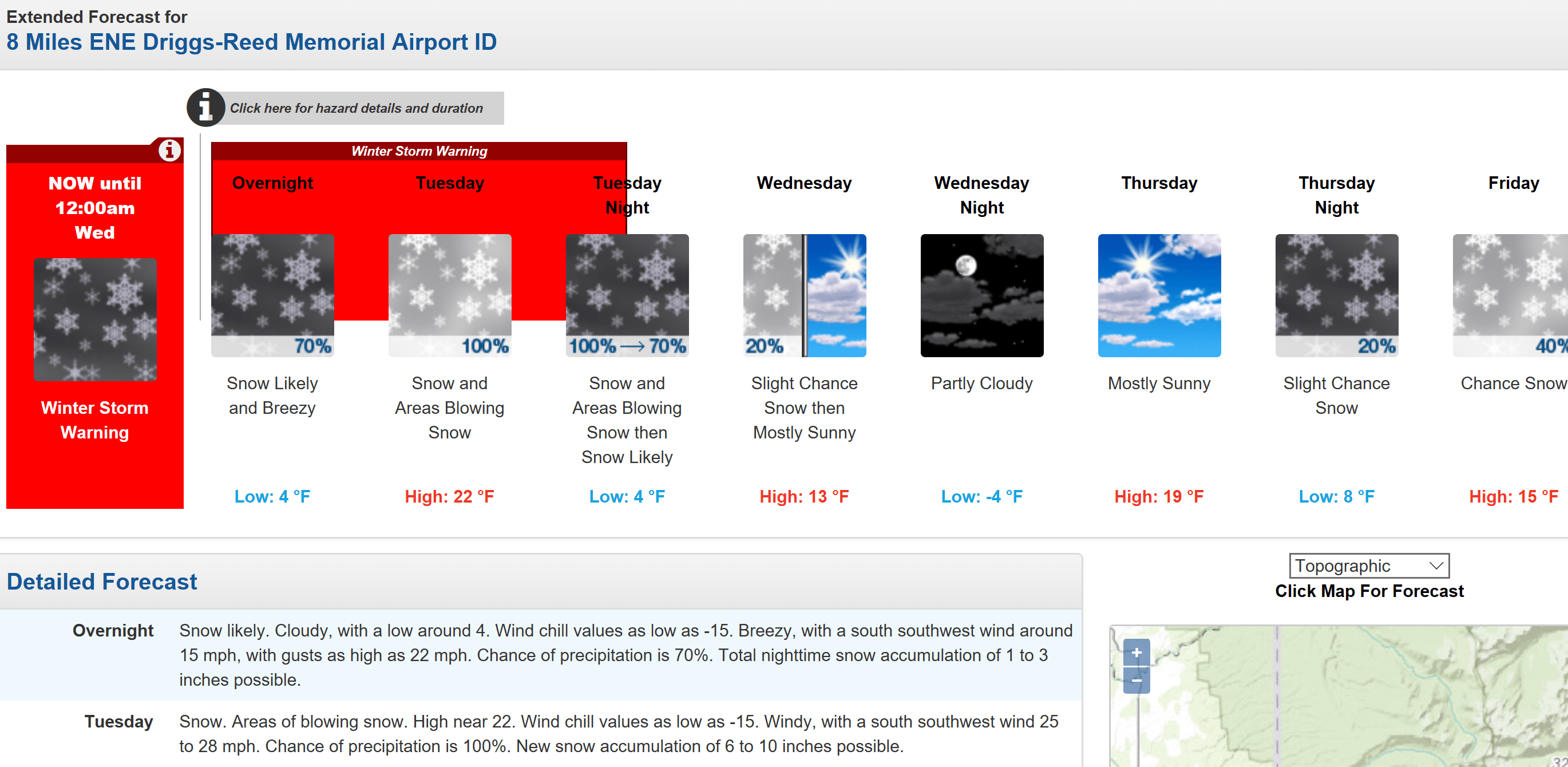 Grand Targhee Forecast. Image: NOAA, Today