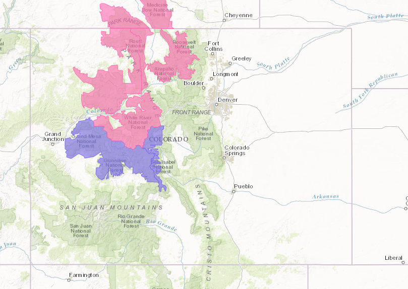 PINK = Winter Storm Warning. PURPLE = Winter Weather Advisory. image: noaa, today