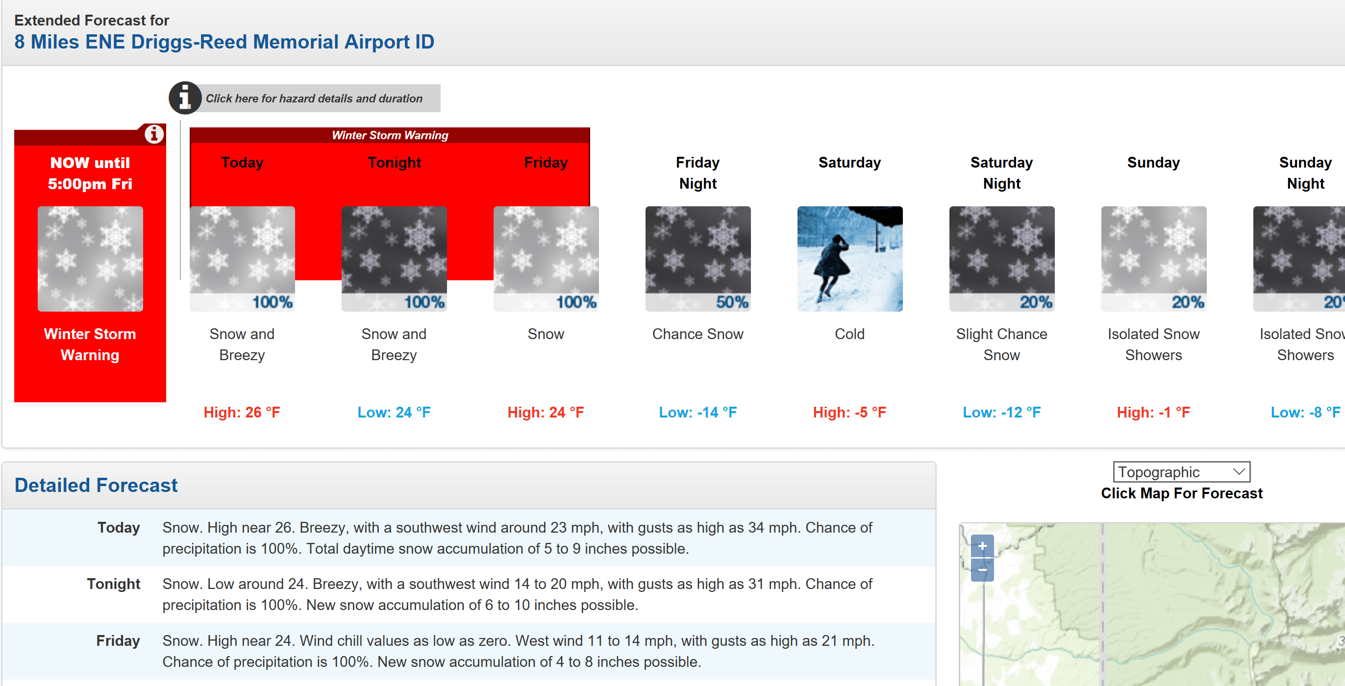 Wow, look at Targhee's forecast. Image: NOAA, Today
