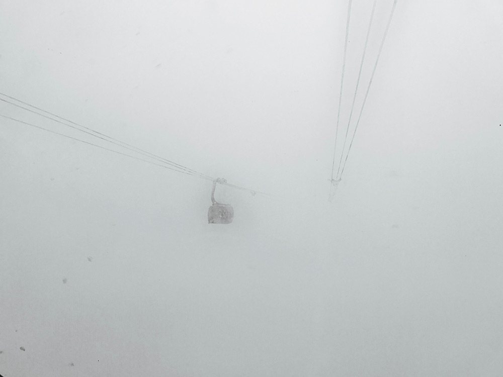 Visibility is usually compromised on these deep days.. PC: Jamie Bond