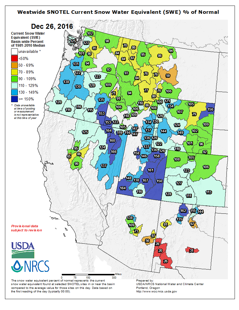 Western USA snowpack looking GOOD! image: nrcs, today