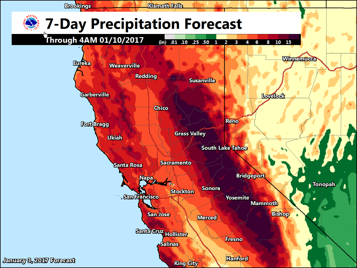 Big precip forecast.  image:  noaa, today