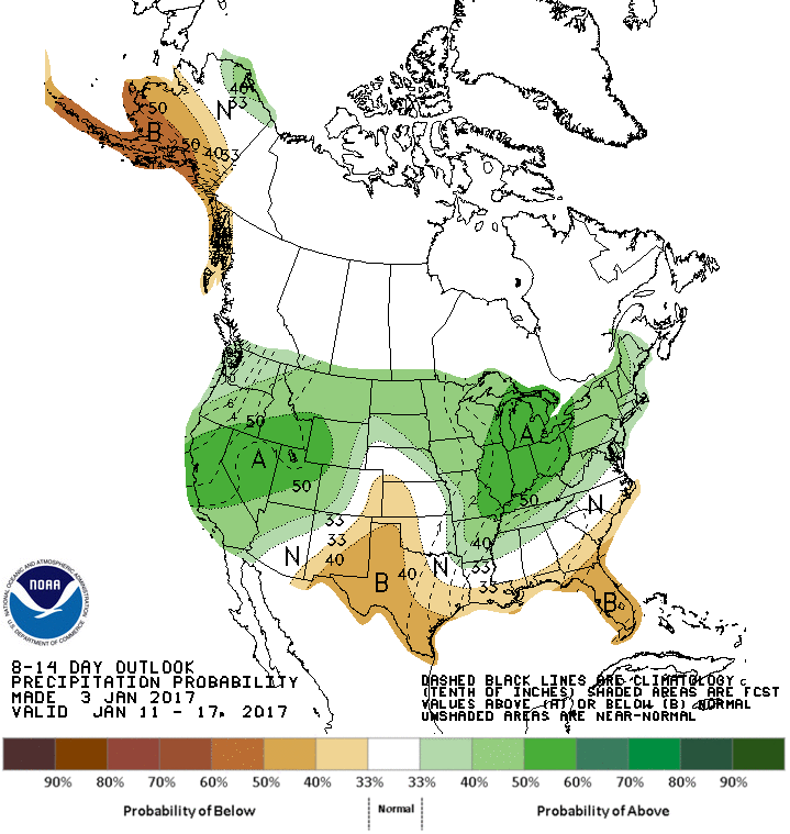 8-14 day precipitation outlook. Image: NOAA Today