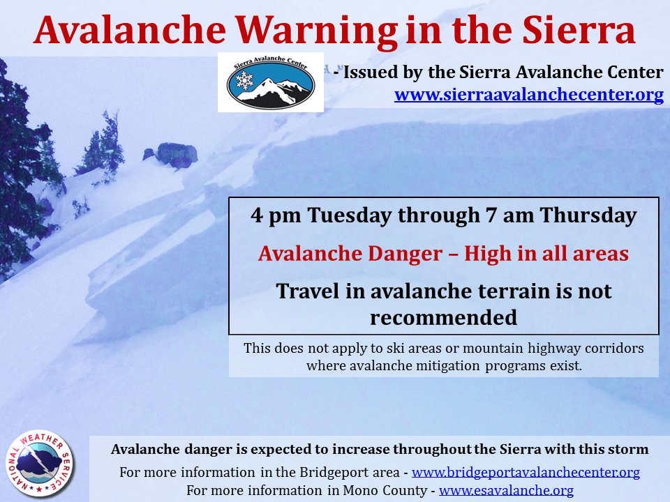 Use extreme caution. Image: NOAA Reno, NV 