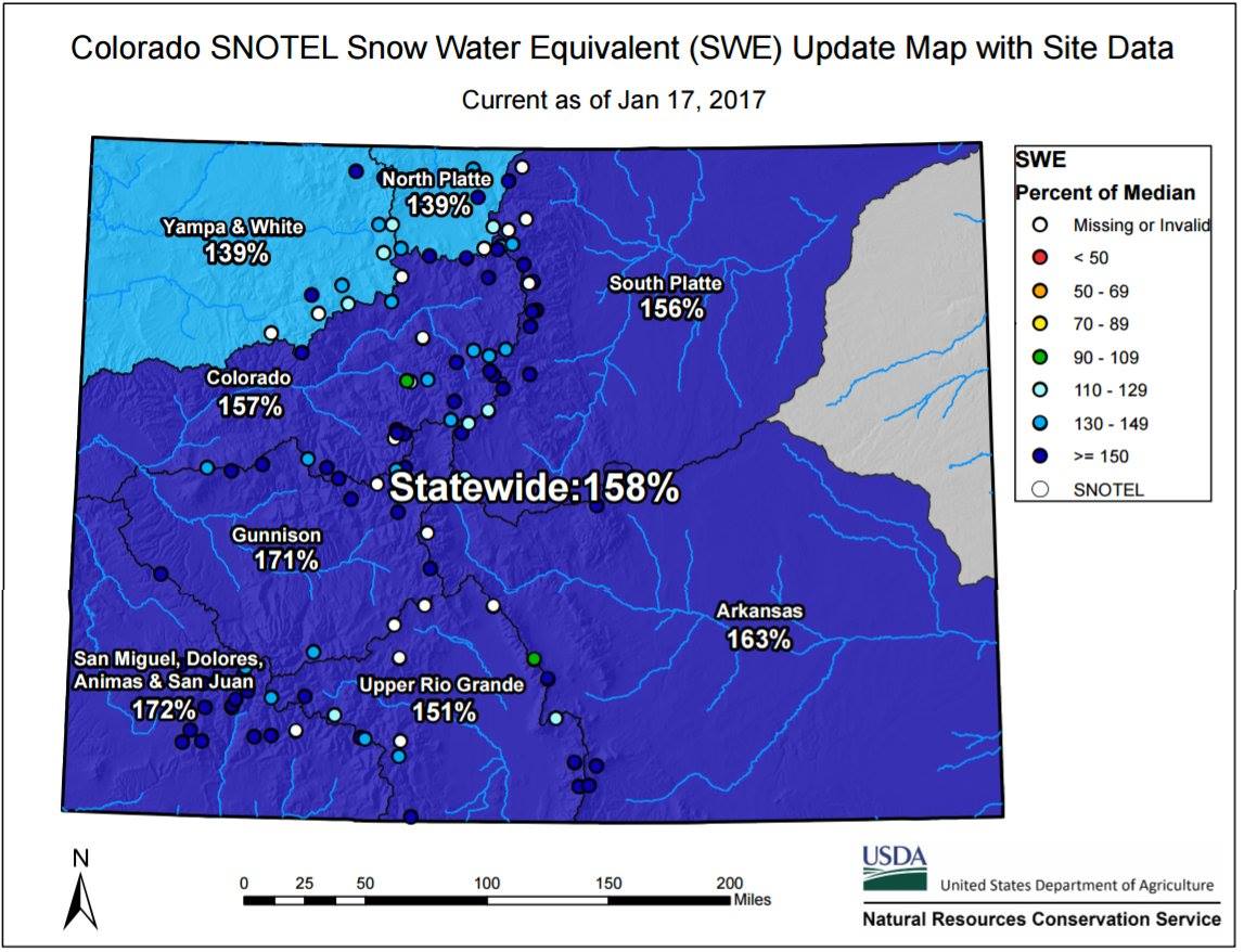 Colorado Snowpack is looking GOOD. Image: NOAA Pueblo, CO Yesterday