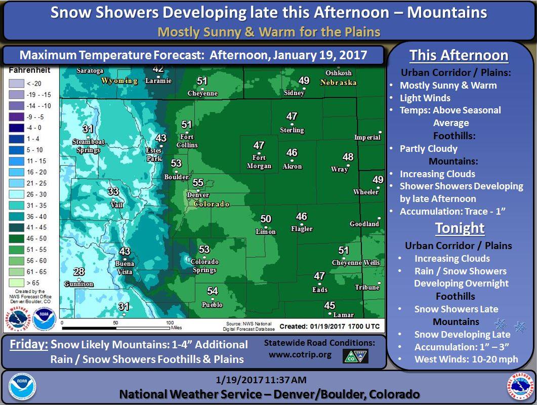 CO Thursday-Friday forecast. Image: NOAA Boulder, CO