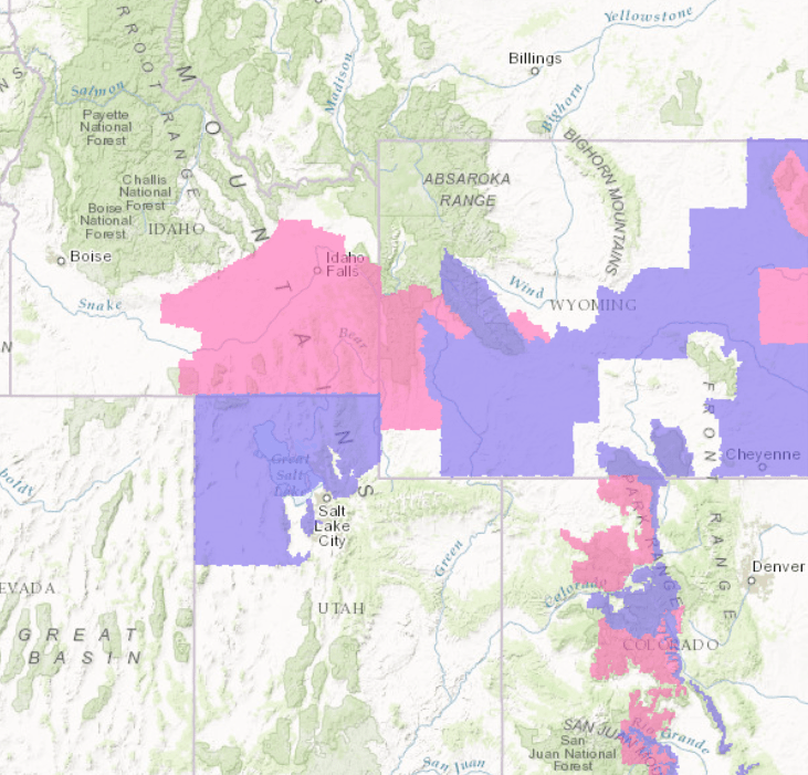 PINK= Winter Storm Warning. PURPLE= Winter Weather Advisory. Image: NOAA Today