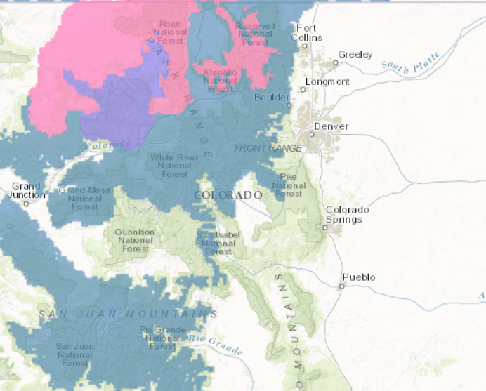PINK= Winter Storm Warning. PURPLE= Winter Weather Advisory. TURQUOISE= Winter Storm Watch