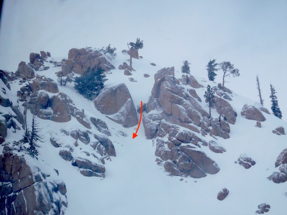 The air through V-Rock off Broken Arrow today. image: snowbrains