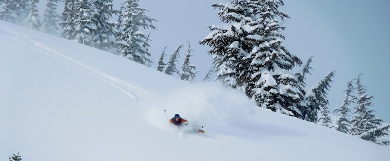 Tilen Lane getting deep at speed today at Alpine. image: snowbrains