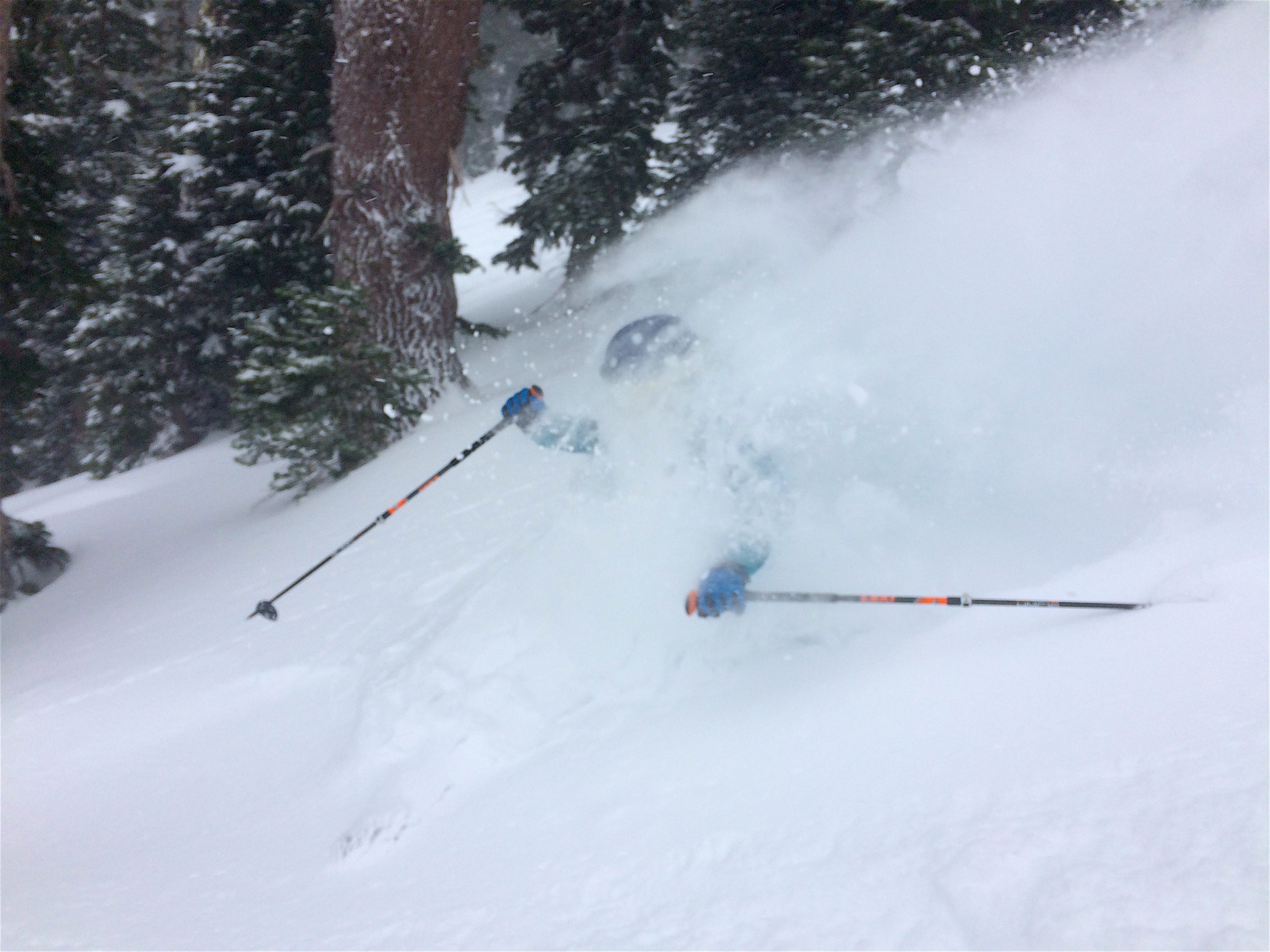 Lynn Keenan getting shacked off Yellow today. photo: snowbrains