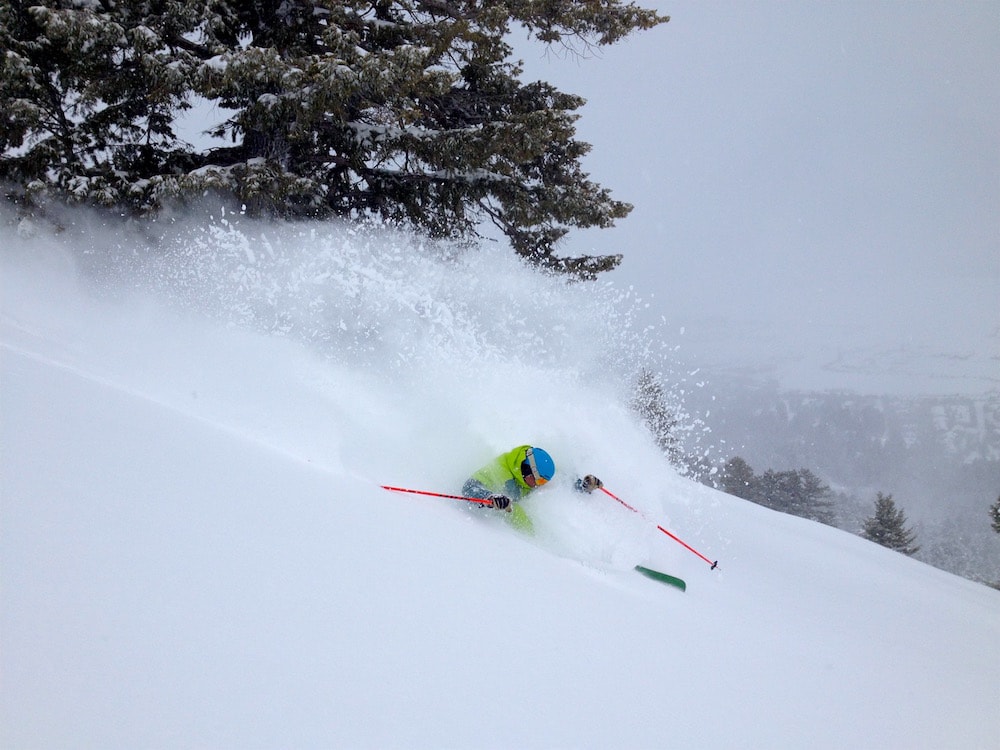 Jamie slashing today. photo: snowbrains