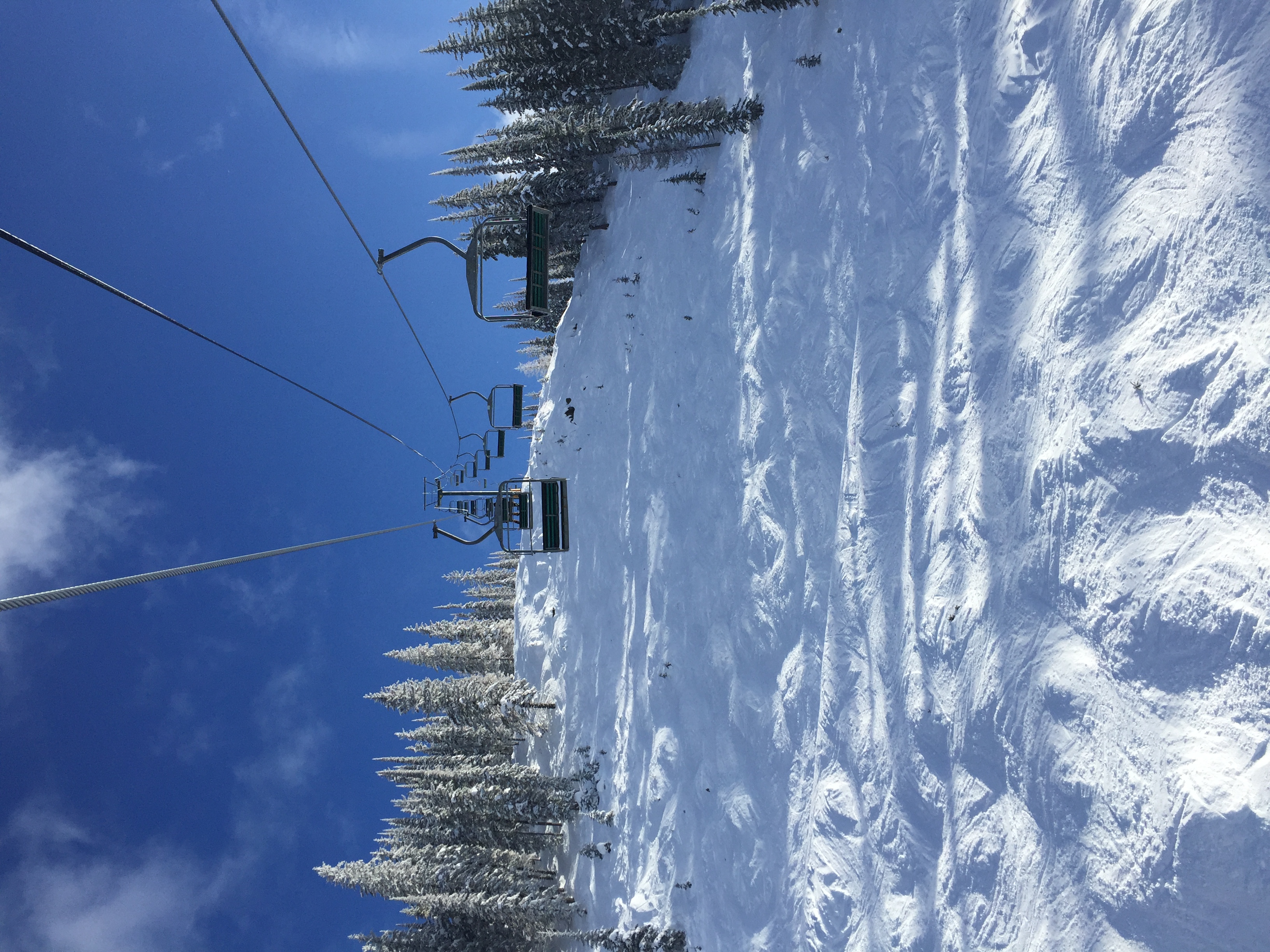 Great snow under the Glory Chair