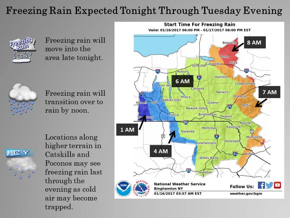 Rain timing for New York. Image: NOAA Binghamton, NY